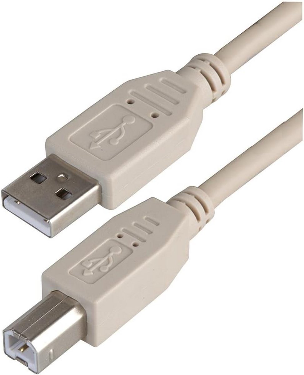 USB 2.0 A naar B Kabel - Printerkabel 1 Meter Grijs