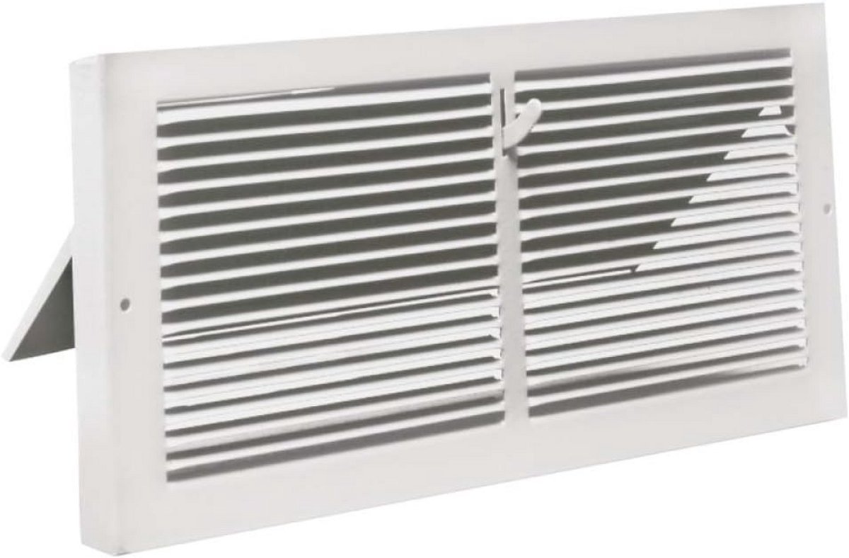Wit Vloerrooster Plintventilatie met Terugslagklep 14x8 Inch Kanaalopening