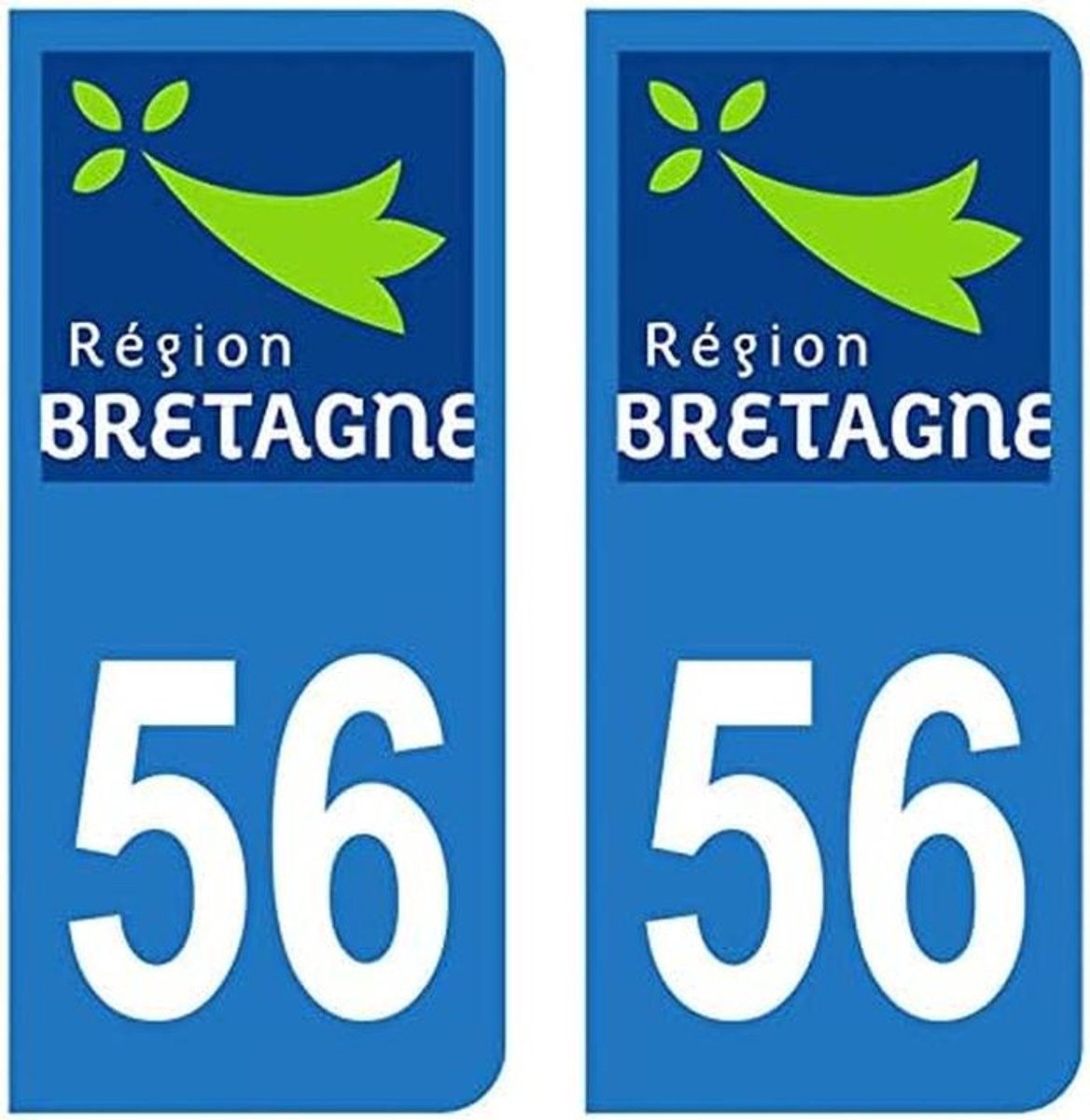 Kentekenplaat Stickers Departement 56 Morbihan Logo Regio Bretagne