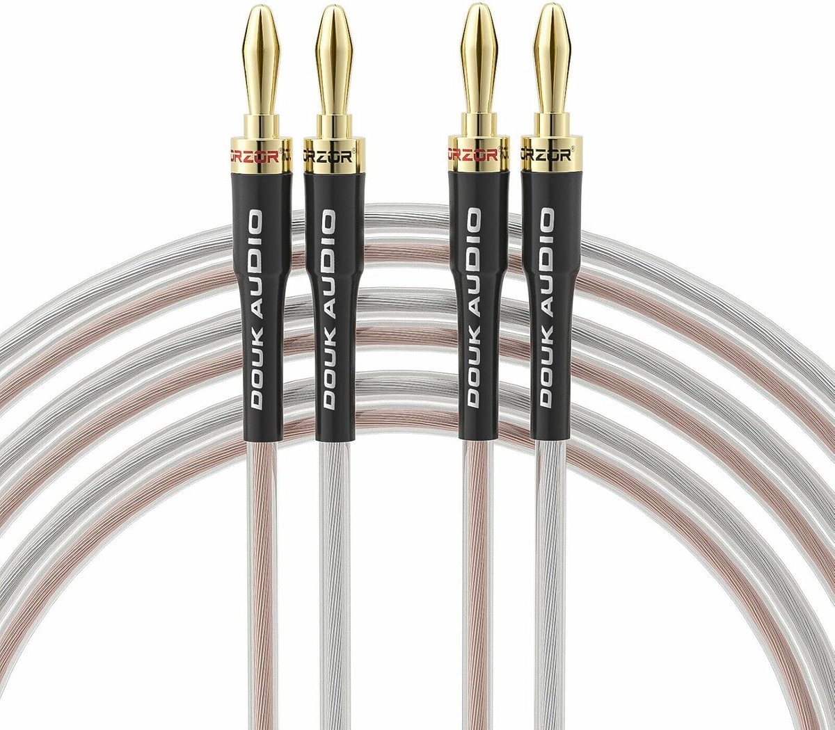 Luidsprekerkabel 14AWG OFC met Vergulde Banaanstekkers