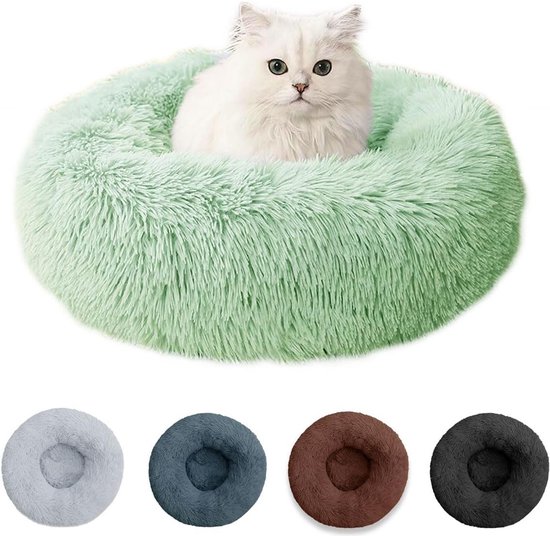 Kiuiom Pluche Donut Hondenbed – 40 Cm, Rond, Met Verhoogde Rand, Antislip, Wasbaar, Voor Katten Tot 3 Kg En Kleine Honden Tot 1,5 Kg