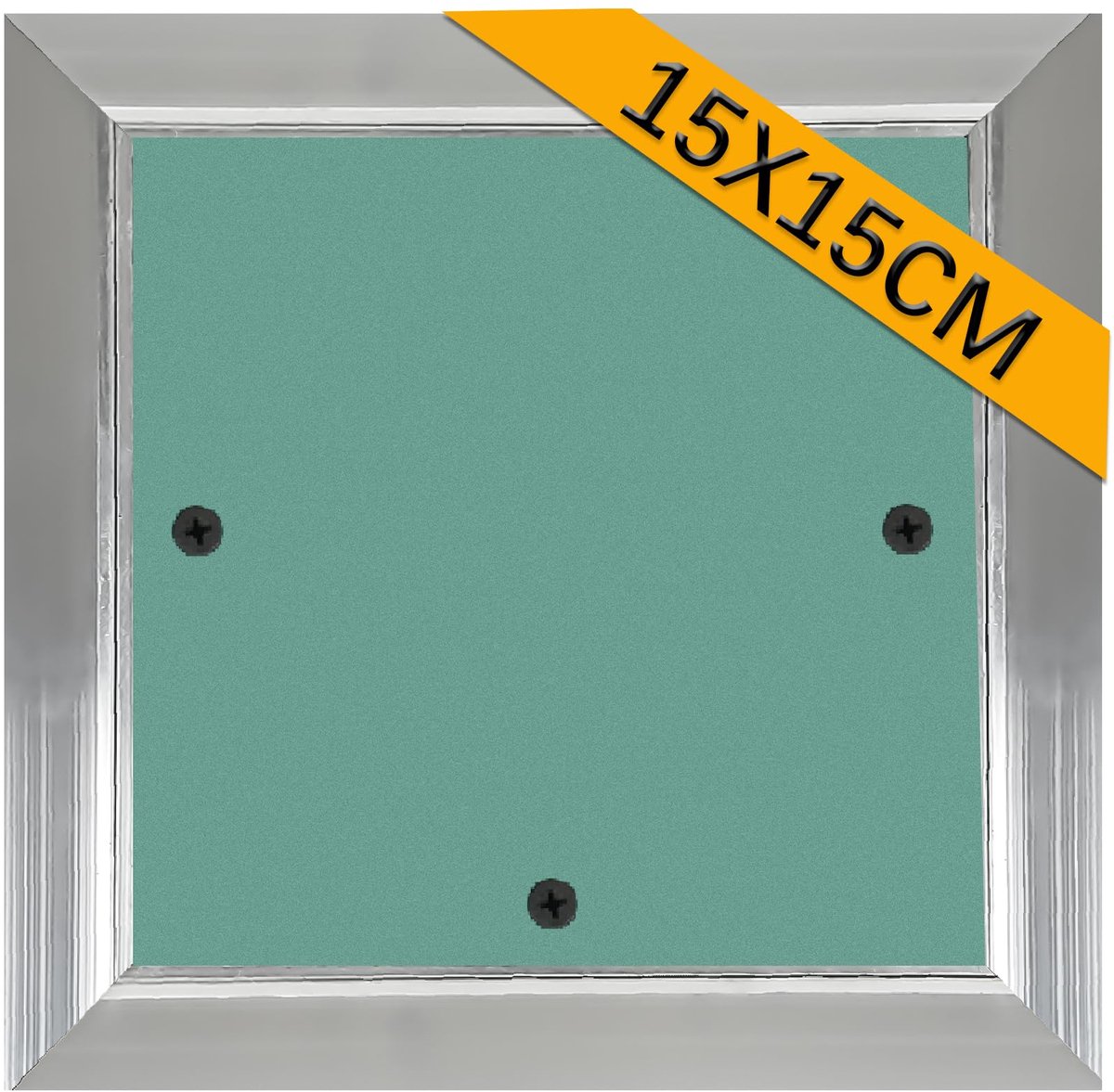 Inspectieluik 15x15 cm – Aluminium Frame – Geïmpregneerde Gipsplaat 10mm – Voor Wand & Plafond – Geschikt voor Vochtige Ruimtes – Groen