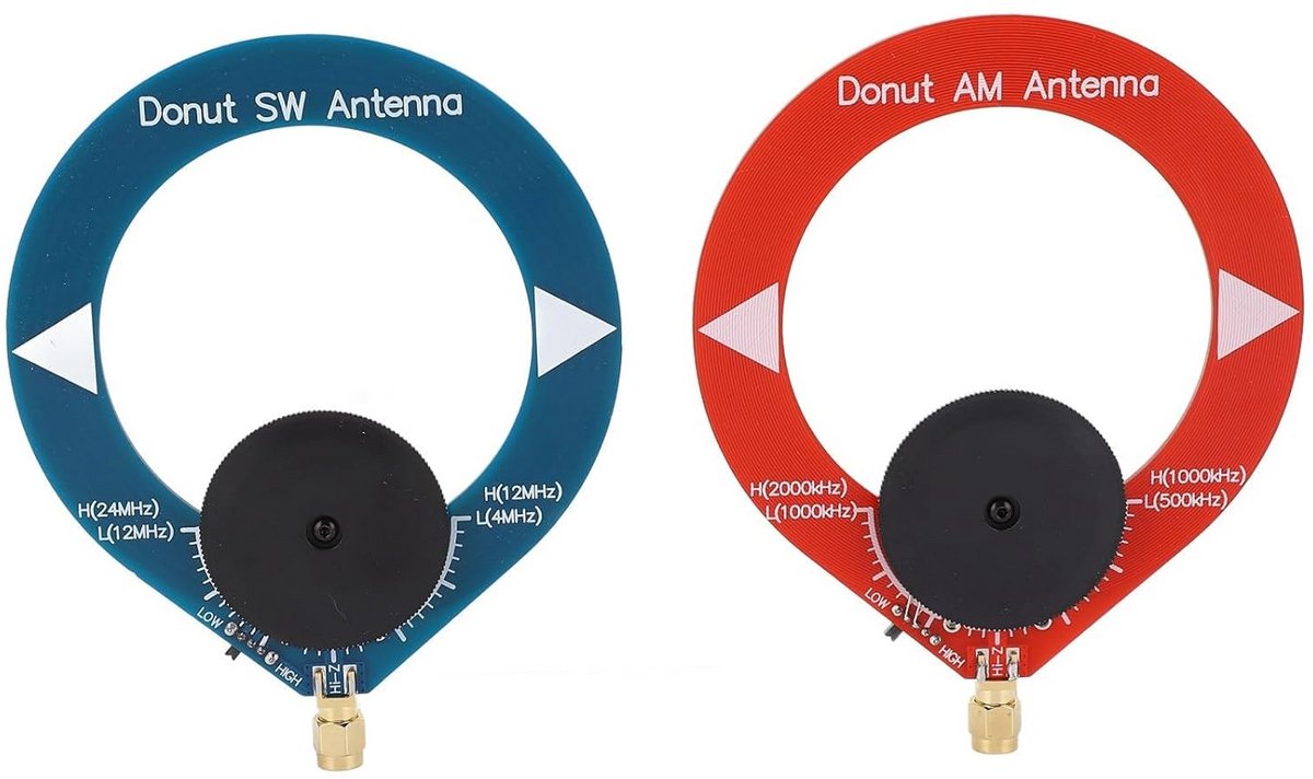 2x Draagbare Donut Antenne PCB voor Verbeterde Ontvangst op Kortegolf & MW Radio