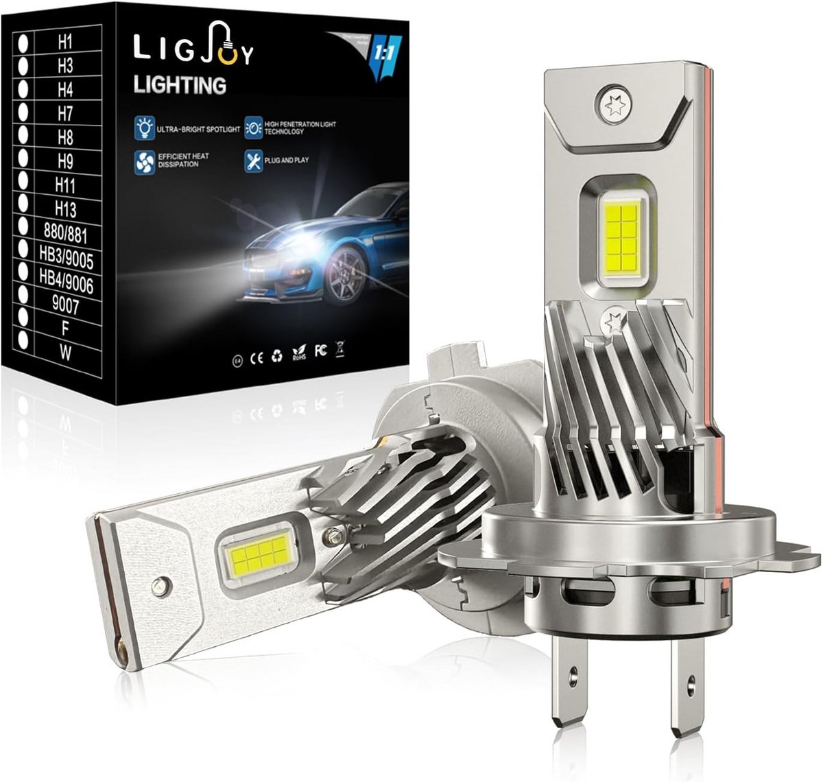 H7 LED Lampen Set 70W 20000LM 6000K Xenon Wit Canbus Plug and Play