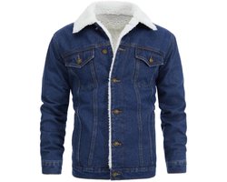 Nieuwe Winter Heren -Gevoerde Lange Mouwen Spijkerjas, Trendy Losse Casual Dikke Warme Voering