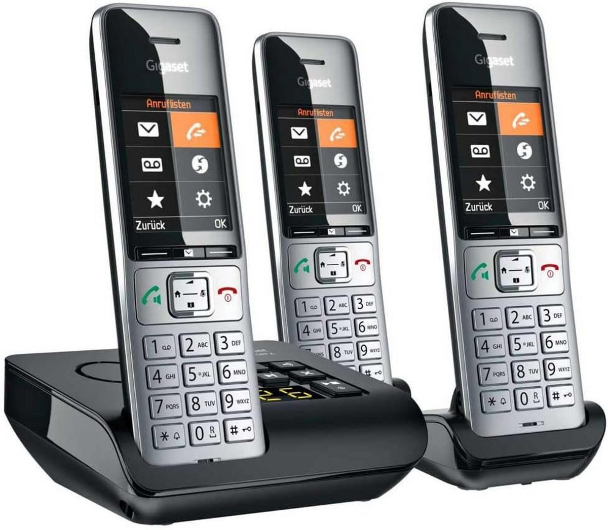 Draadloos DECT Telefoons Trio Zwart - Drie Handsets met Antwoordapparaat
