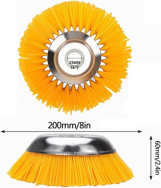 Onkruidborstel voor nylon tondeuse, 20 cm wiettrimmer motorlie, onkruidborstel, professionele wilde voegborstel, conische borstel voor tuin, bosmaaier, ronde borstel van Merkloos	 — afbeelding 2