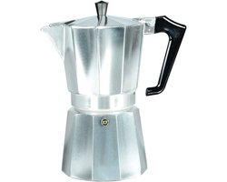 Moka Express Espressomaker voor 6 kopjes - Glanzend Aluminium Koffiezetapparaat