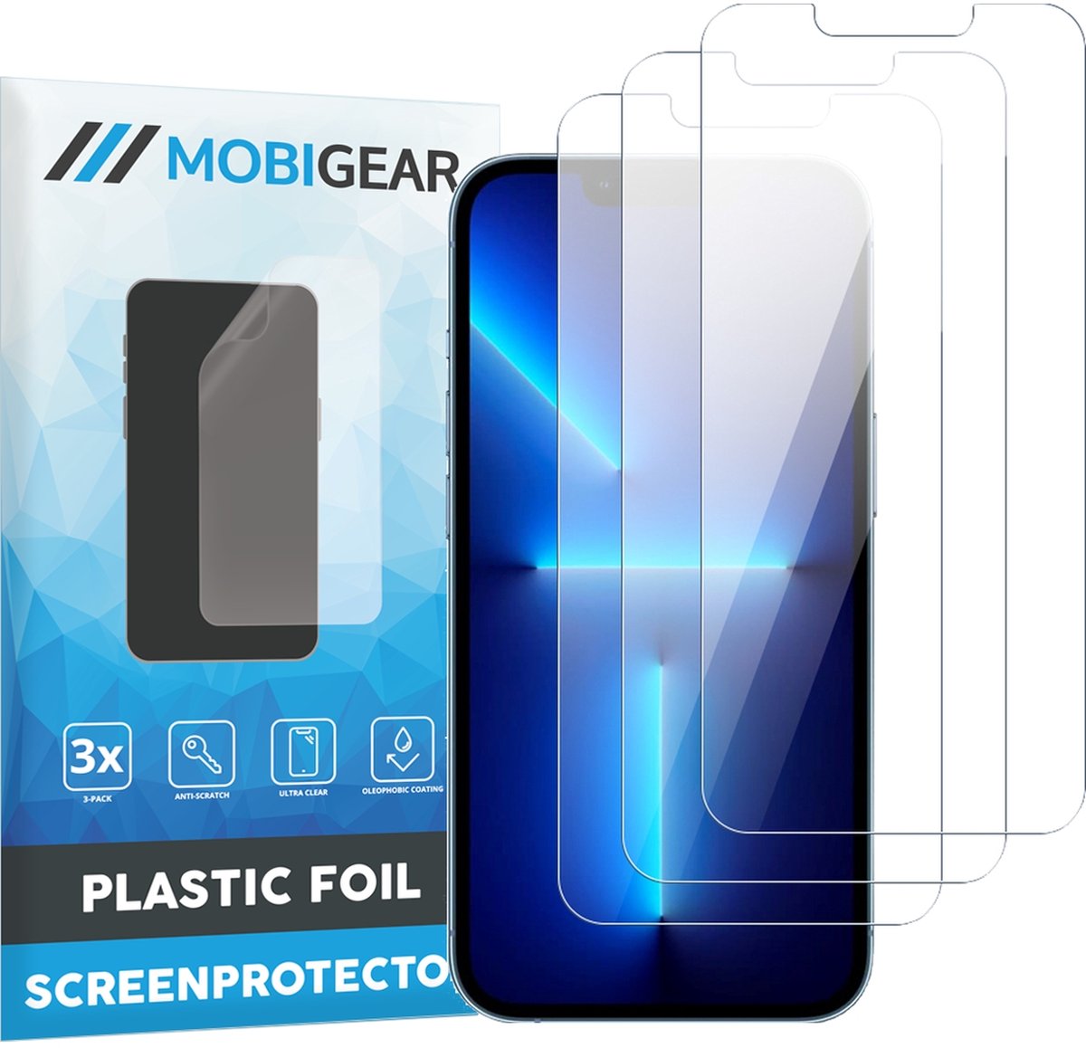 Mobigear Screenprotector geschikt voor Apple iPhone 17e | Mobigear Screenprotector Folie - Case Friendly (3-Pack)