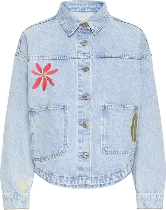 Damesblouse met bloemen dames jeanshemd, herfst en