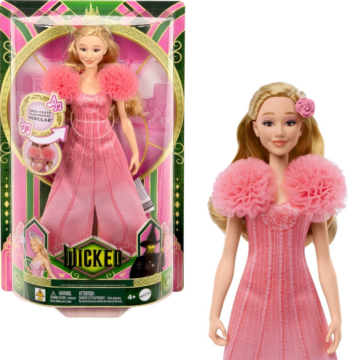 Zingende Modepop met Accessoires en Filmgeïnspireerd Roze Jurkje