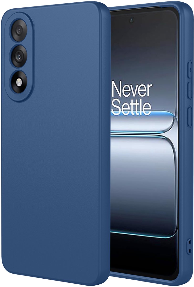MobyDefend Hoesje - Geschikt voor OnePlus Nord 5 - Matte Siliconen Backcover - Blauw