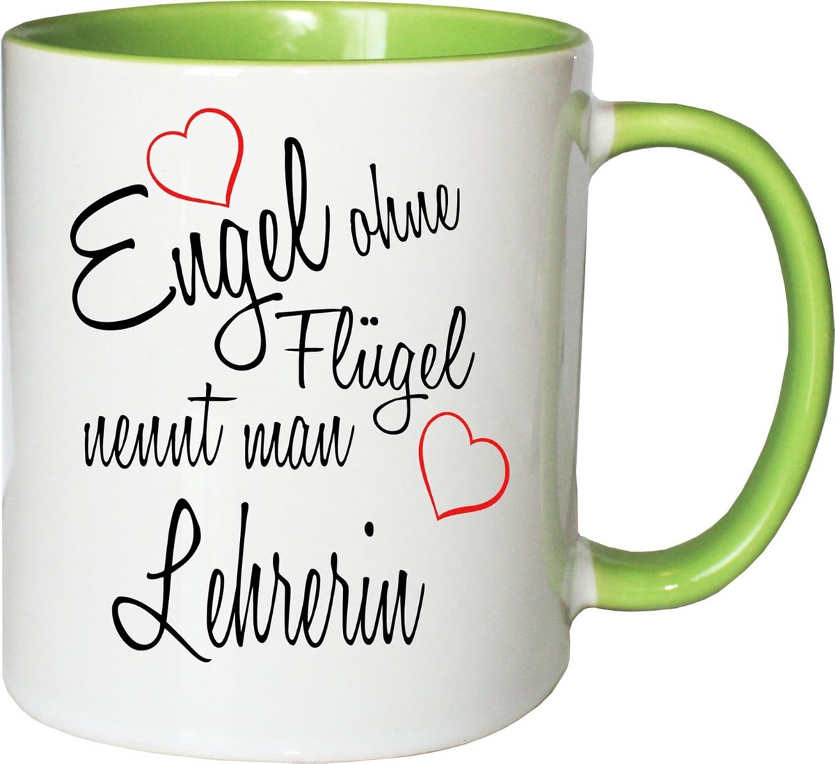 Koffiemok Engel Zonder Vleugels Leraar Cadeau Wit-Groen