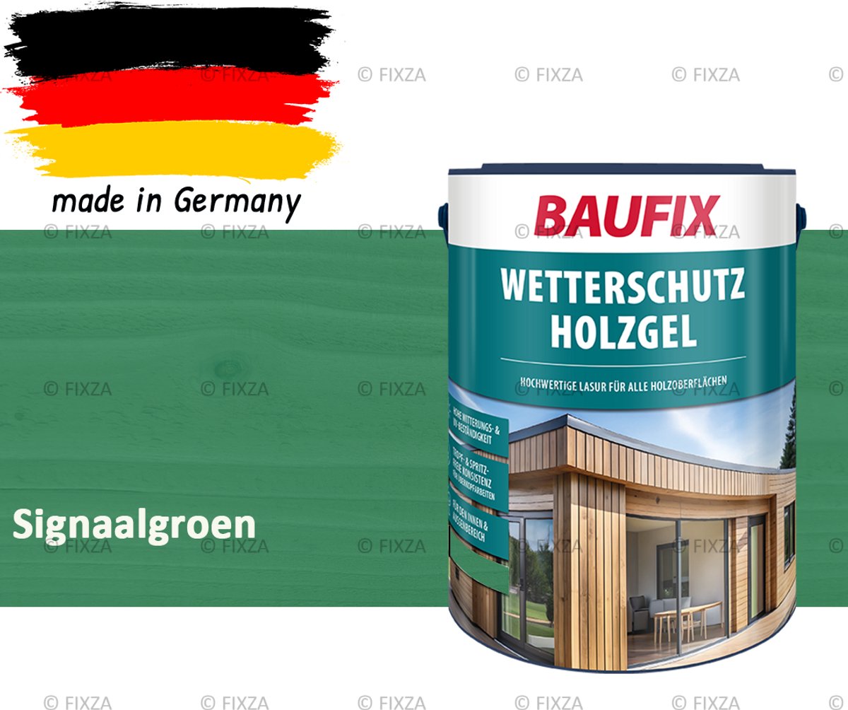 BAUFIX Buitenbeits – Signaalgroen – Zijdeglans – 5 Liter – Voor Schutting, Tuinhuis & Blokhut – UV- & Weerbestendig