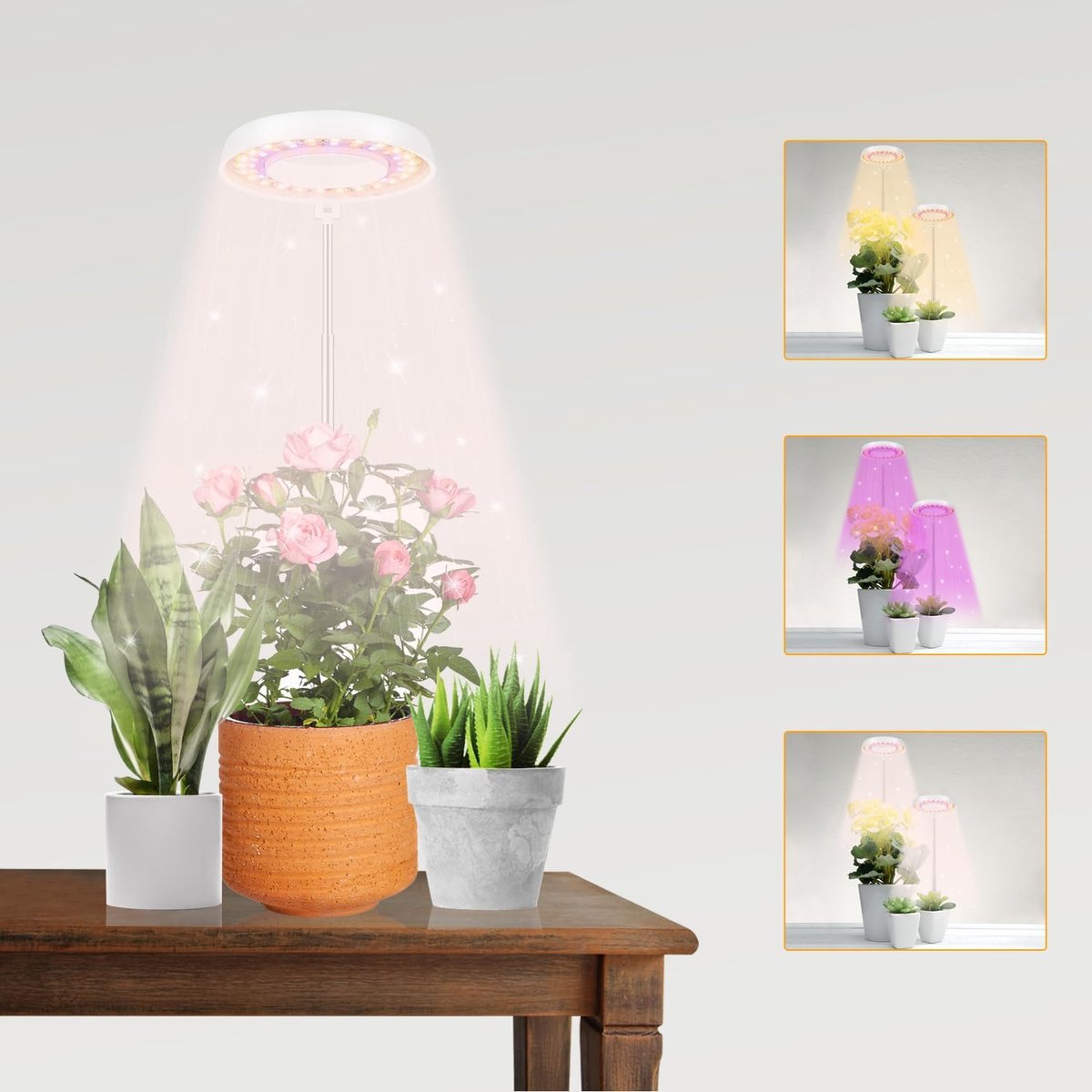 Kweeklamp LED - Groeilamp - Grow Light - Kweeklampen - Groeilamp - Indoor Grow Light - Professionele groeilamp - Led - voor kamerplanten, in hoogte verstelbare groeilamp met automatische aan/uit-timer 4/8/12/18 uur - voor vetplanten, kleine plantjes