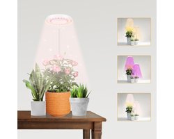 Kweeklamp LED - Groeilamp - Grow Light - Kweeklampen - Groeilamp - Indoor Grow Light - Professionele groeilamp - Led - voor kamerplanten, in hoogte verstelbare groeilamp met automatische aan/uit-timer 4/8/12/18 uur - voor vetplanten, kleine plantjes