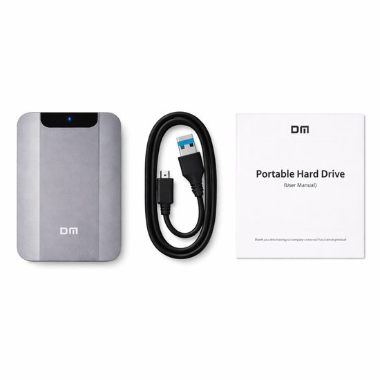 DM Externe harde schijf 500GB - Draagbare HDD - USB 3.2 - Metaal - Antraciet grijs van Merkloos — afbeelding 5