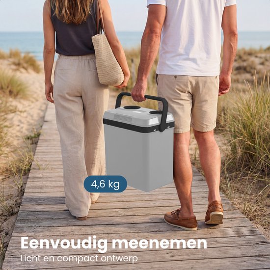 Auronic Koelbox Elektrisch 12V en 230 volt - Camping Koelkast - Auto - Koelen en Verwarmen - 25L - Frigobox - Lichtgrijs van Merkloos — afbeelding 5