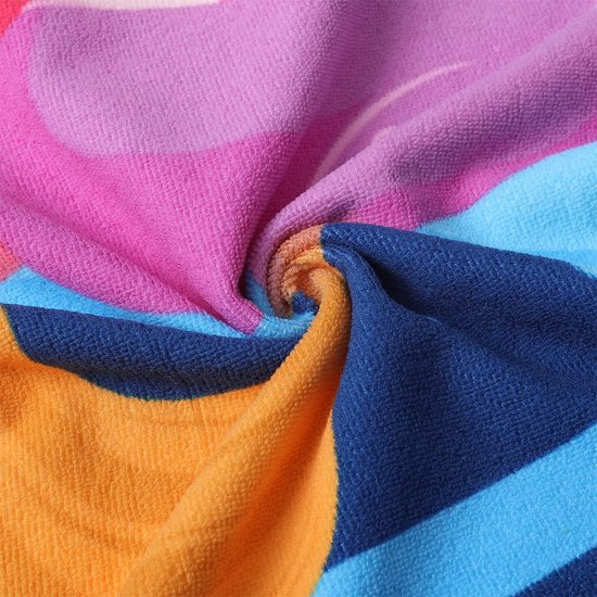 Kinderbadponcho - Microfiber kinderbadhanddoek - Poncho met capuchon - Kindercape met cartoonprint - Absorberende en sneldrogende zwemhanddoek - Kinderstrandponcho met capuchon - Geschikt om te baden, in het zwembad en om te zwemmen van Merkloos — afbeelding 2