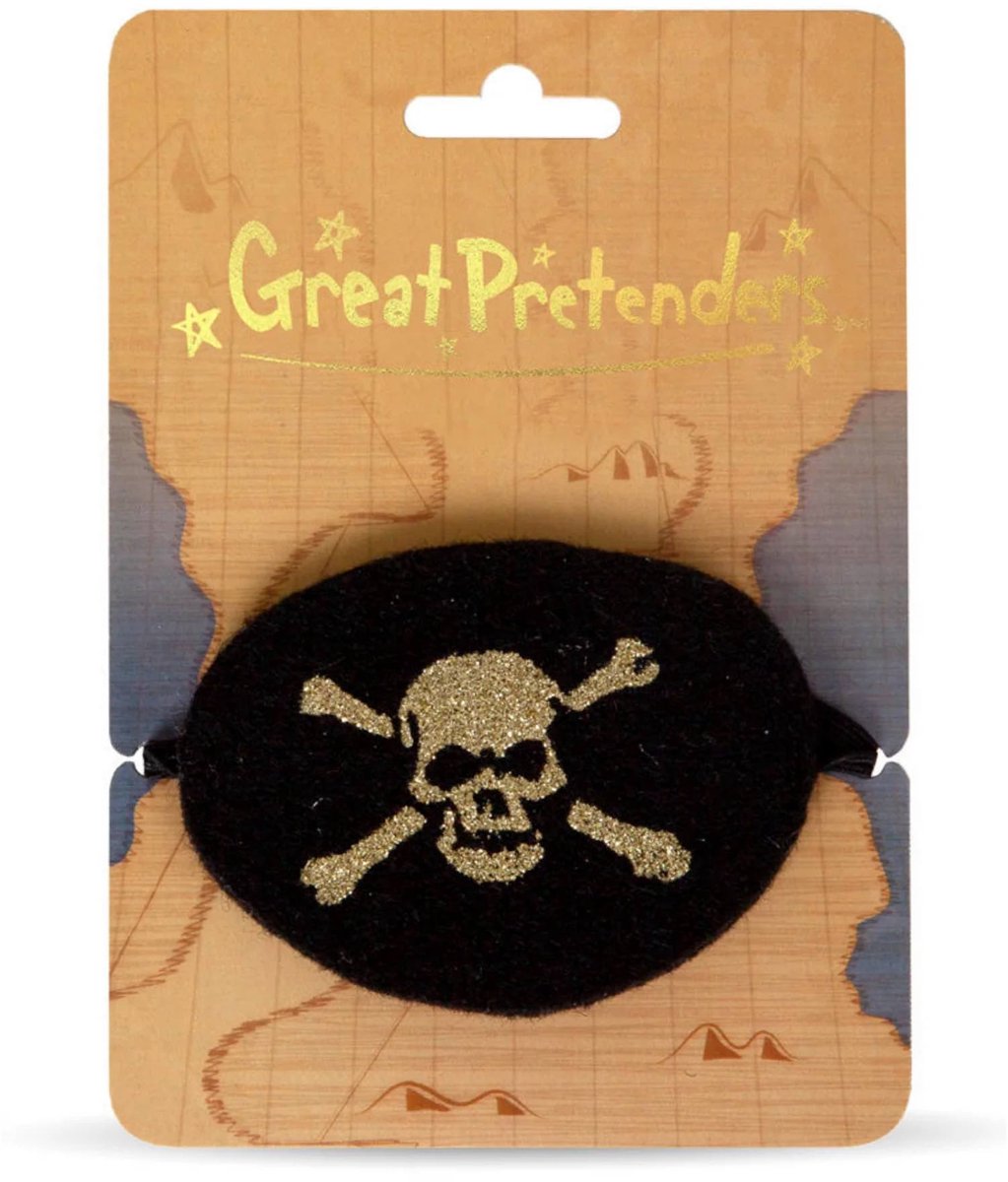 Great Pretenders - Piraten-ooglap kostuum voor kinderen - Zwart