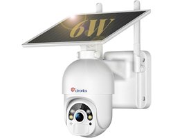 Ctronics 2K 3MP WiFi-bewakingscamera voor buiten met zonnepaneel, draadloze IP-camera met oplaadbare batterij, PIR-bewegingssensor, kleurennachtzicht, tweewegsaudio, IP66