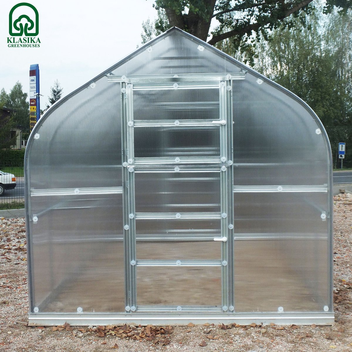Klasika Serre en polycarbonate 2,5x12m 30m² + 6 lucarnes automatiques