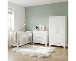 Born Lucky Noel Meegroei Babykamer 3 Delig Compleet – Baby bed 70x140 cm – Commode – Kast – Wit