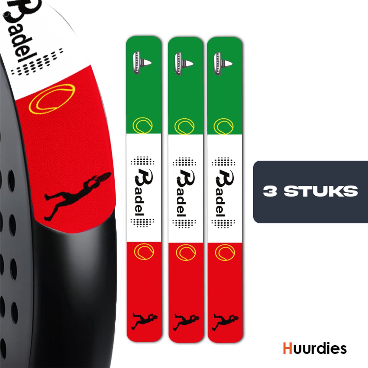 Badel® Padel Protector Sticker – 3 Stuks – Lichtgewicht Frame Bescherming – Geen Invloed op Balans