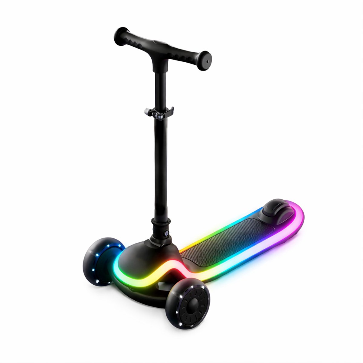 GoudenGracht Kinderstep 2026 - Volledig LED verlichting - 20 Lichtstanden - Step - Kinderstep 3 Wielen - Van 3 tot 8 jaar - Verstelbaar Stuur 60-85 cm - Opvouwbaar