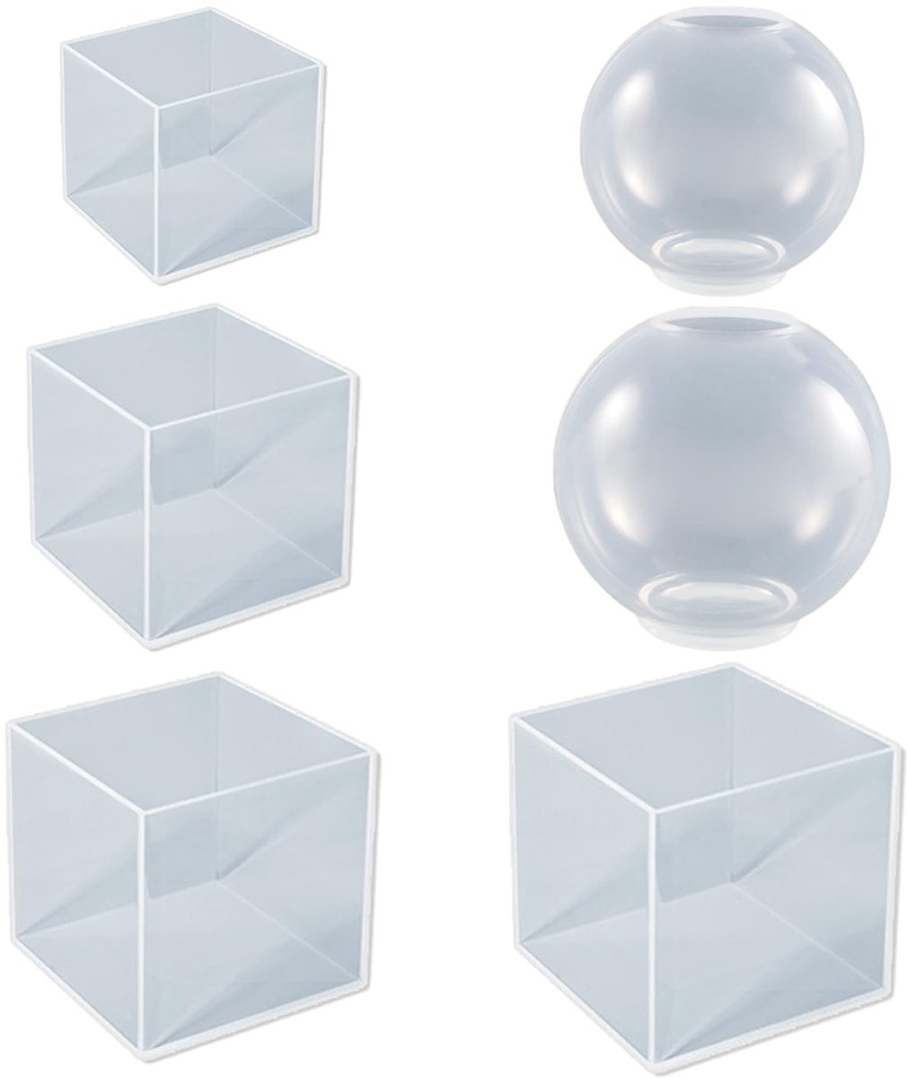 Siliconen Mallen Set - Transparante Ballen en Kubussen - 6 Stuks