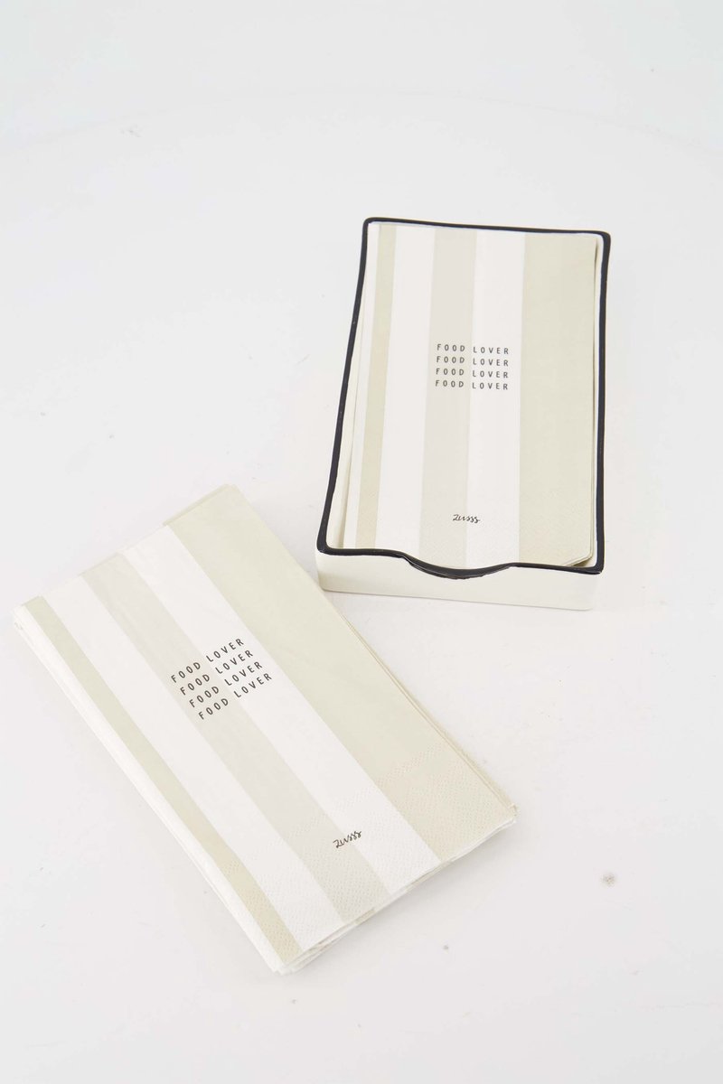 Zusss Cadeausets - Servetten En Servethouder - Verjaardag - Cadeau Wit