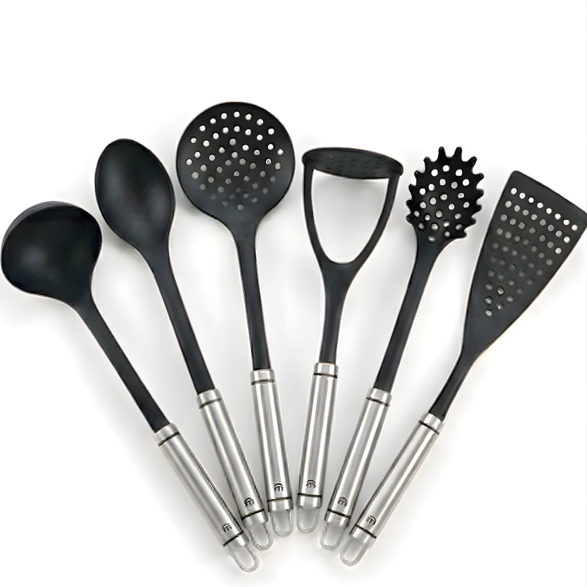 Metaltex - Honor Line - Keukengerei set - 6-Delig - Max 100°C - RVS & PP - Zwart