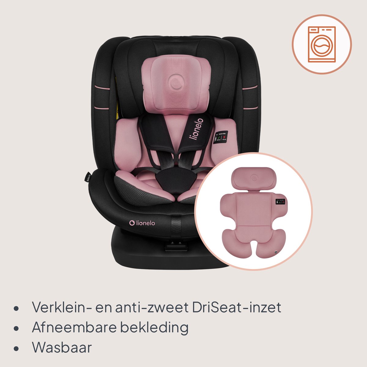 Lionelo Bastiaan i-Size 4in1 Autostoel ISOFIX 360° Draaibaar – Van Geboorte tot 12 Jaar (40-150 cm) – RWF & FWF – Top Tether – Memory Foam – SideProtect – Brede Comfortzitting – i-Size thumbnail 5