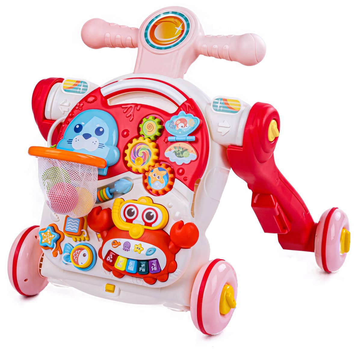 COIL Baby Loopwagen 4 in 1 met Licht & Geluid – Multifunctionele Activiteitentafel – Leer Lopen Walker – Educatief Speelgoed 12 Maanden+ - Roze – foto 3