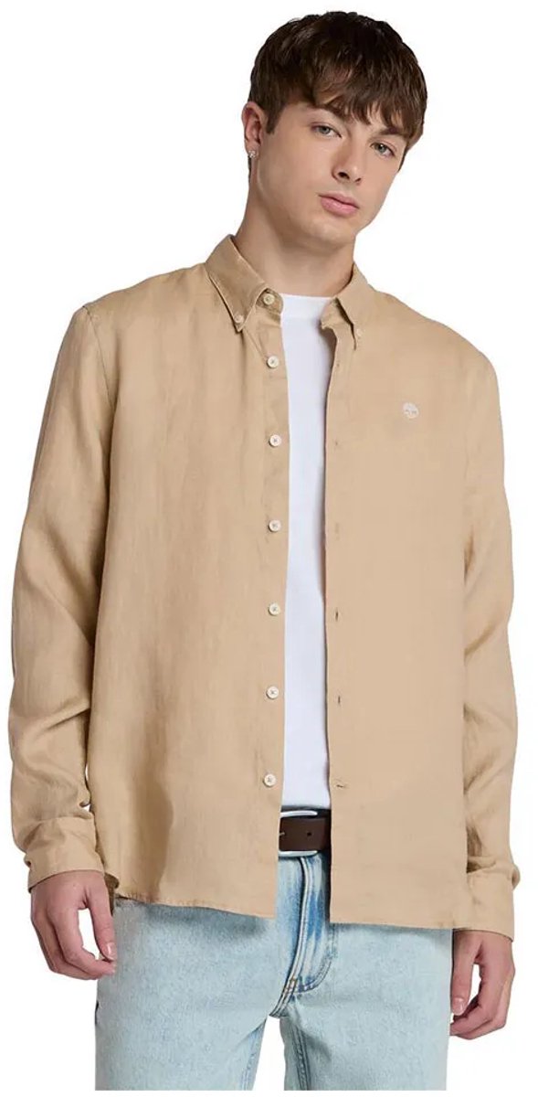 Timberland Mill Brook Linen Overhemd Met Lange Mouwen 3XL Man Safari