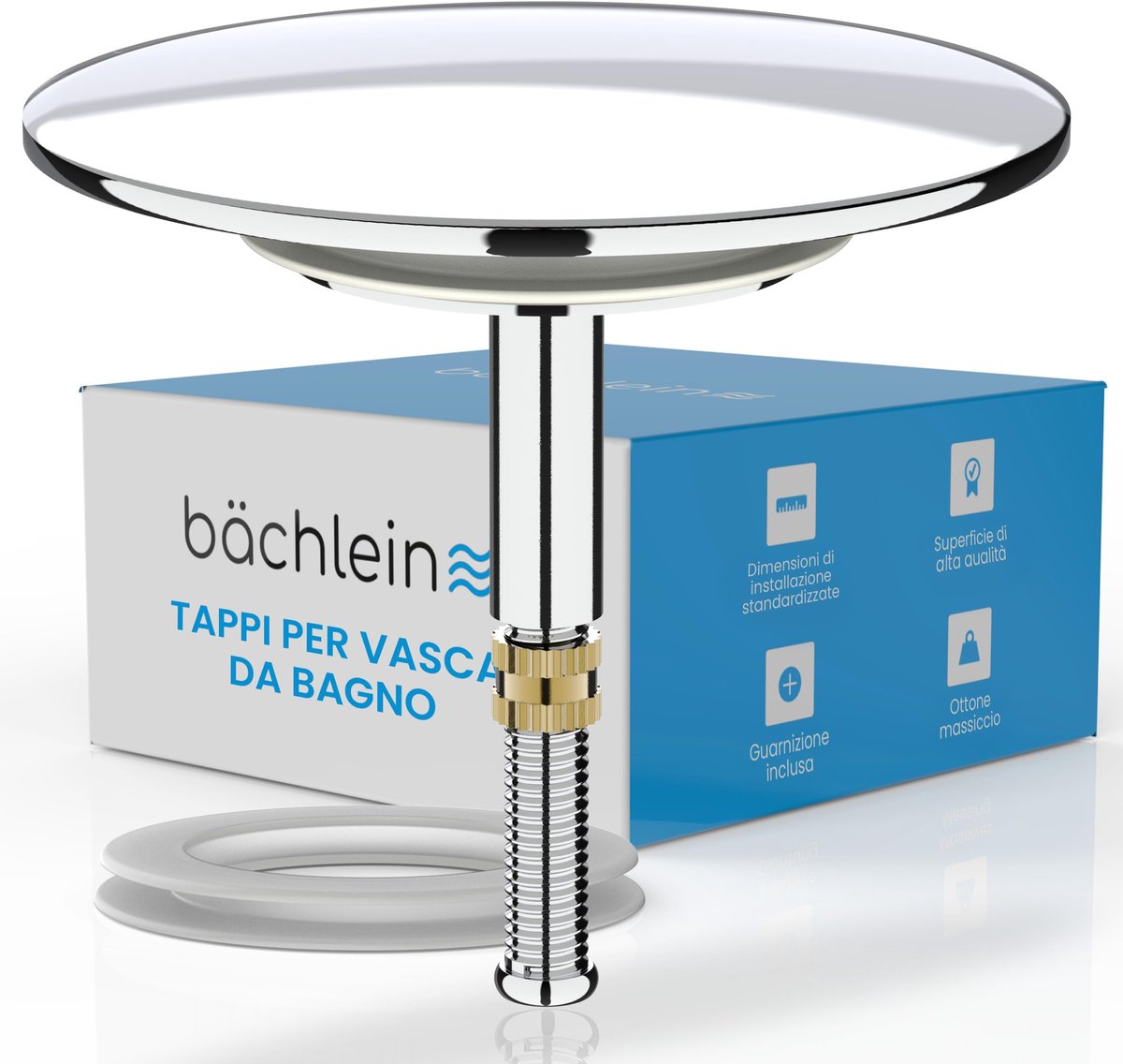 Universele Badstopper - Chroom Plated Afvoerplug - Inclusief Vervangende Afsluitring