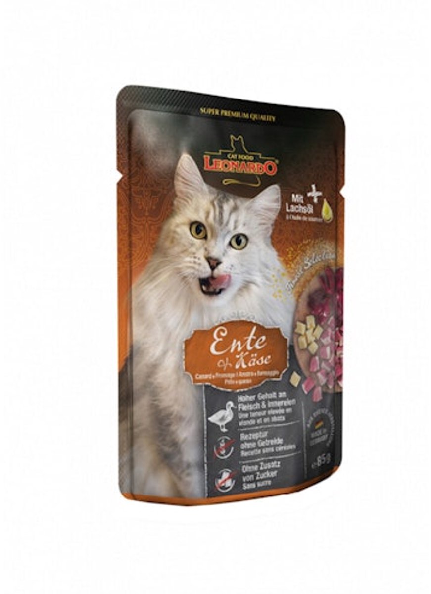 Leonardo Leonardo - Eend + Kaas - Natvoer - Adult Kat - 16 x 85 g