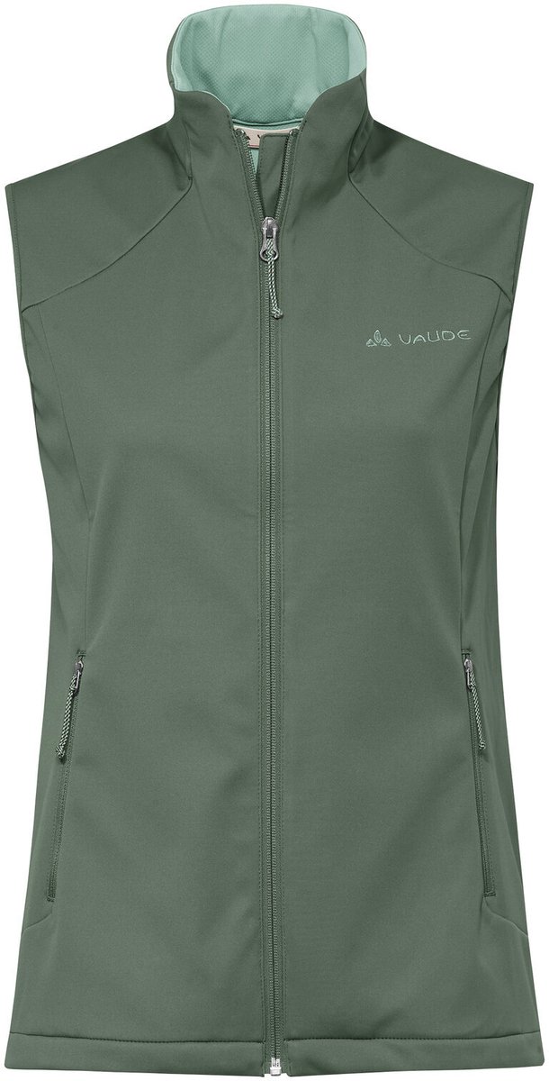 VAUDE Everhike softshell vest functioneel vest dames outdoor sportvest winddicht softshell regular pasvorm Agave