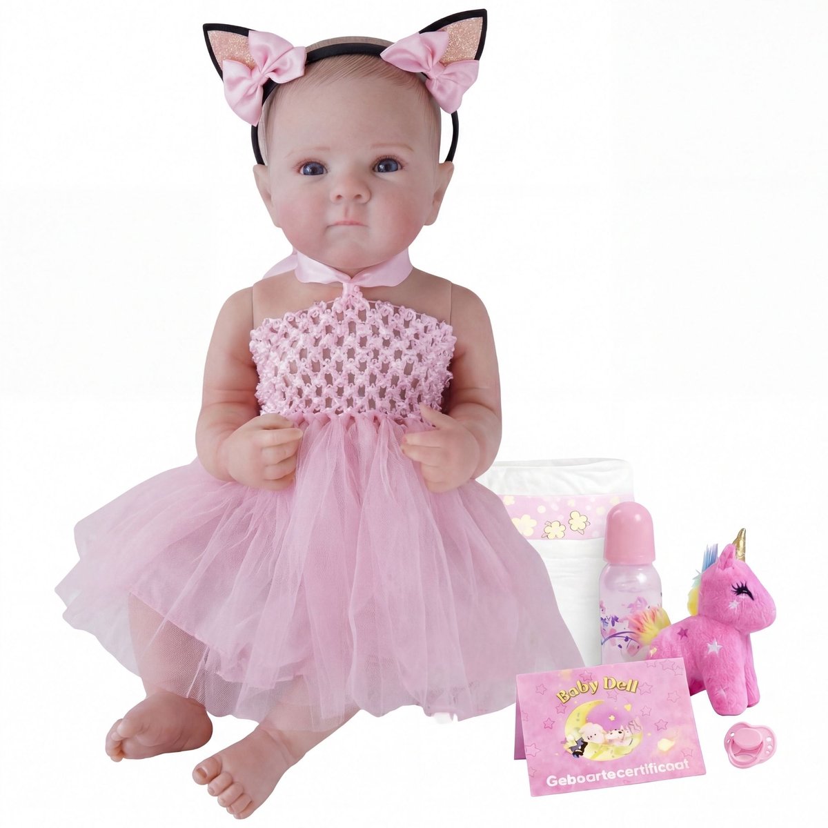 Lovibella® Livia Reborn Baby Pop Meisje - Levensechte Babypoppen - Dementie poppen - 45 cm - Complete Accessoires Set - Realistische Poppen - Zoals Echt - Zacht Vinyl - Doll Speelgoed 3 Jaar — afbeelding 9