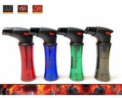 Turbo Gasbrander - 4 stuks- Crème Brûlée brander - VIO® - Koksbrander - Keukenbrander - Verstelbaar vlam - navulbaar gas