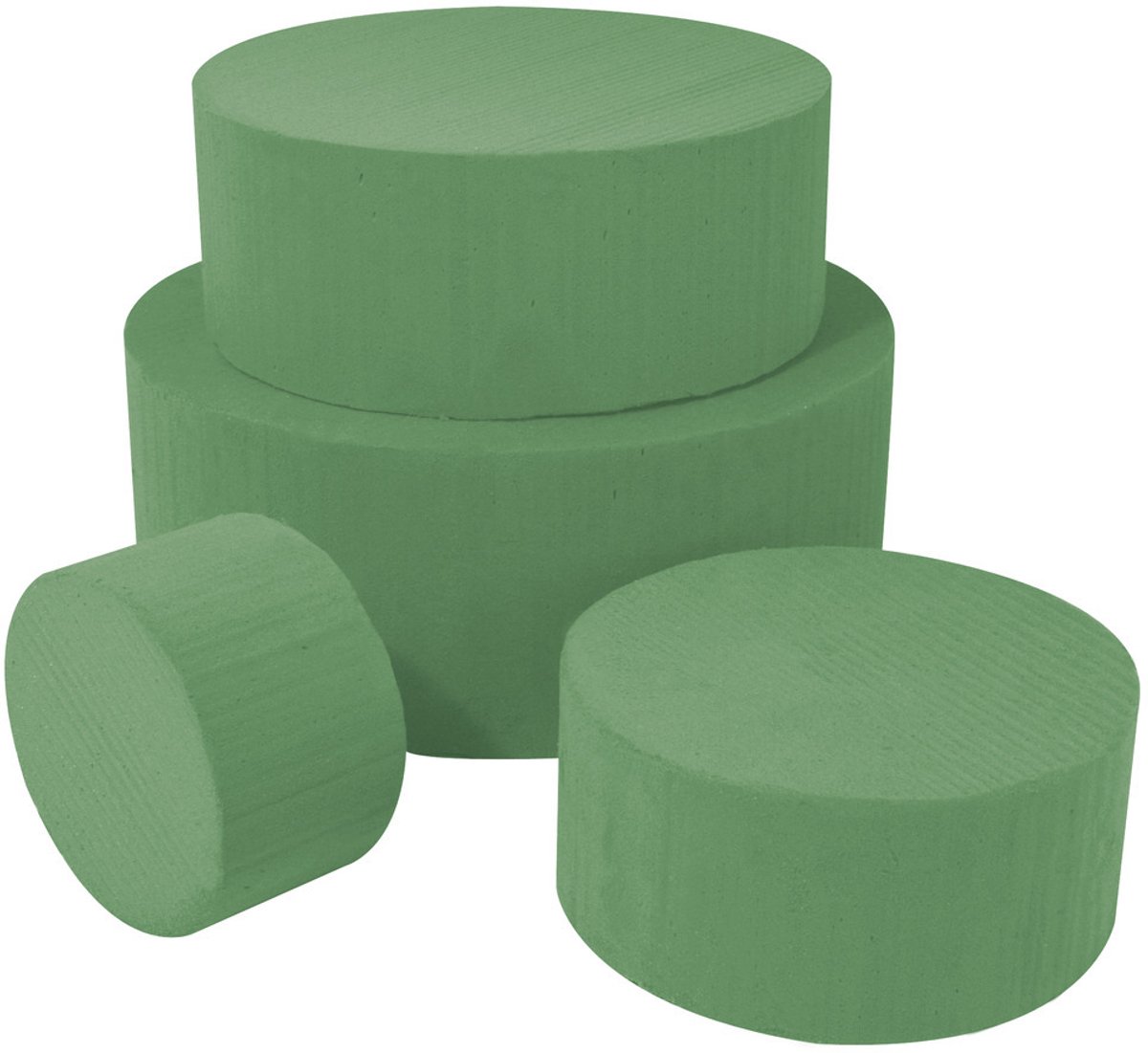 Rayher Steekschuim - rond - 20 x 8 cm - 1x stuks - oase blok - nat - groen - 20x8 cm - voor bloemen