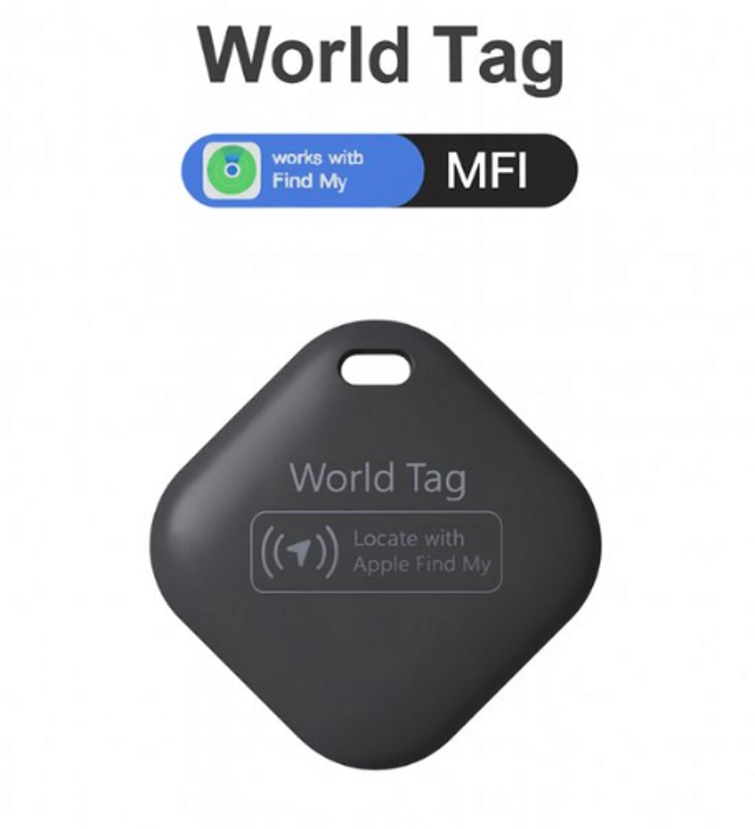 Mini GPS Tracker - Geschikt voor volgen Live Locatie via Find My (iOS) - Alleen geschikt voor Apple, niet geschikt voor Android - Sleutelzoeker voor Fiets, Auto, Koffer, Hond & Meer - Gecertificeerd - Zwart