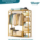 vidaXL Kledingrek met schappen 110x40x175 cm bamboe, kapstok