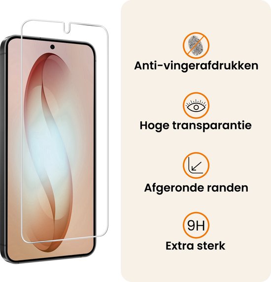 Screenprotector met anti-vingerafdruk, hoge transparantie en afgeronde randen, "9H Extra sterk".