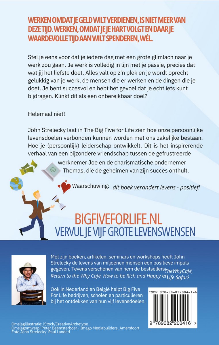 The Big Five for Life (Nederlandstalig) (leiderschap en levensdoelen) - back cover