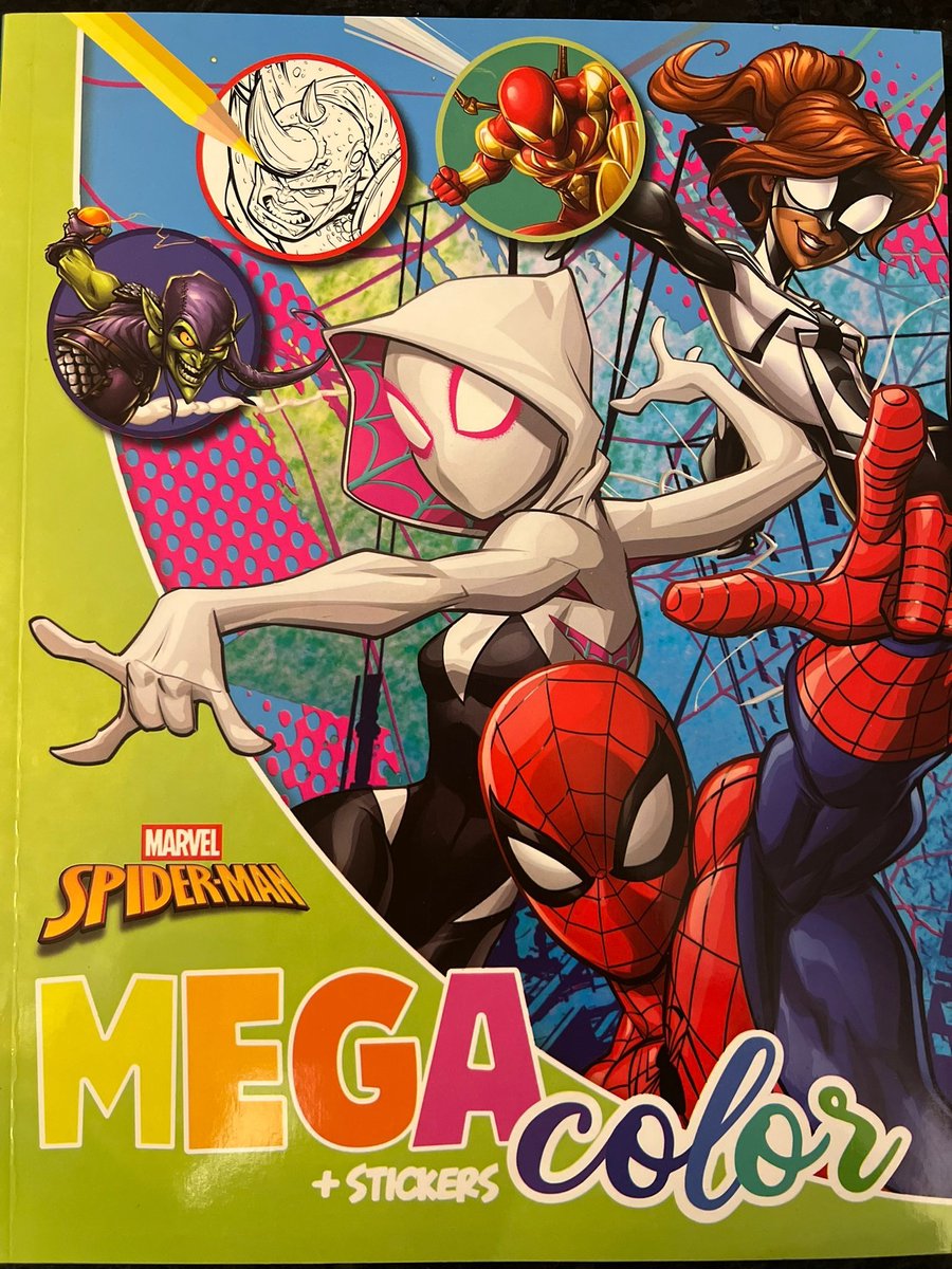 Spiderman MegaColor Disney Kleur- en Stickerboek - Marvel Spider-Man - Extra dik! - Kleurboek met 25 Stickers - +/- 130 Kleurplaten - Knutselen voor Kinderen - Knutselen voor Meisjes - Knutselen voor Jongens - Kado - Cadeau - Verjaardag