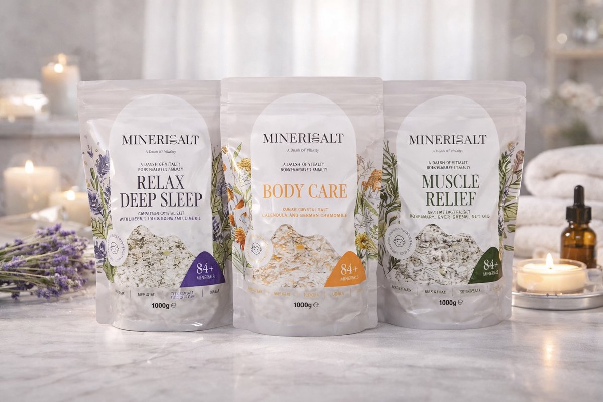 Minerisalt "Schat van Praid" 3 st. Mineraal Badzout