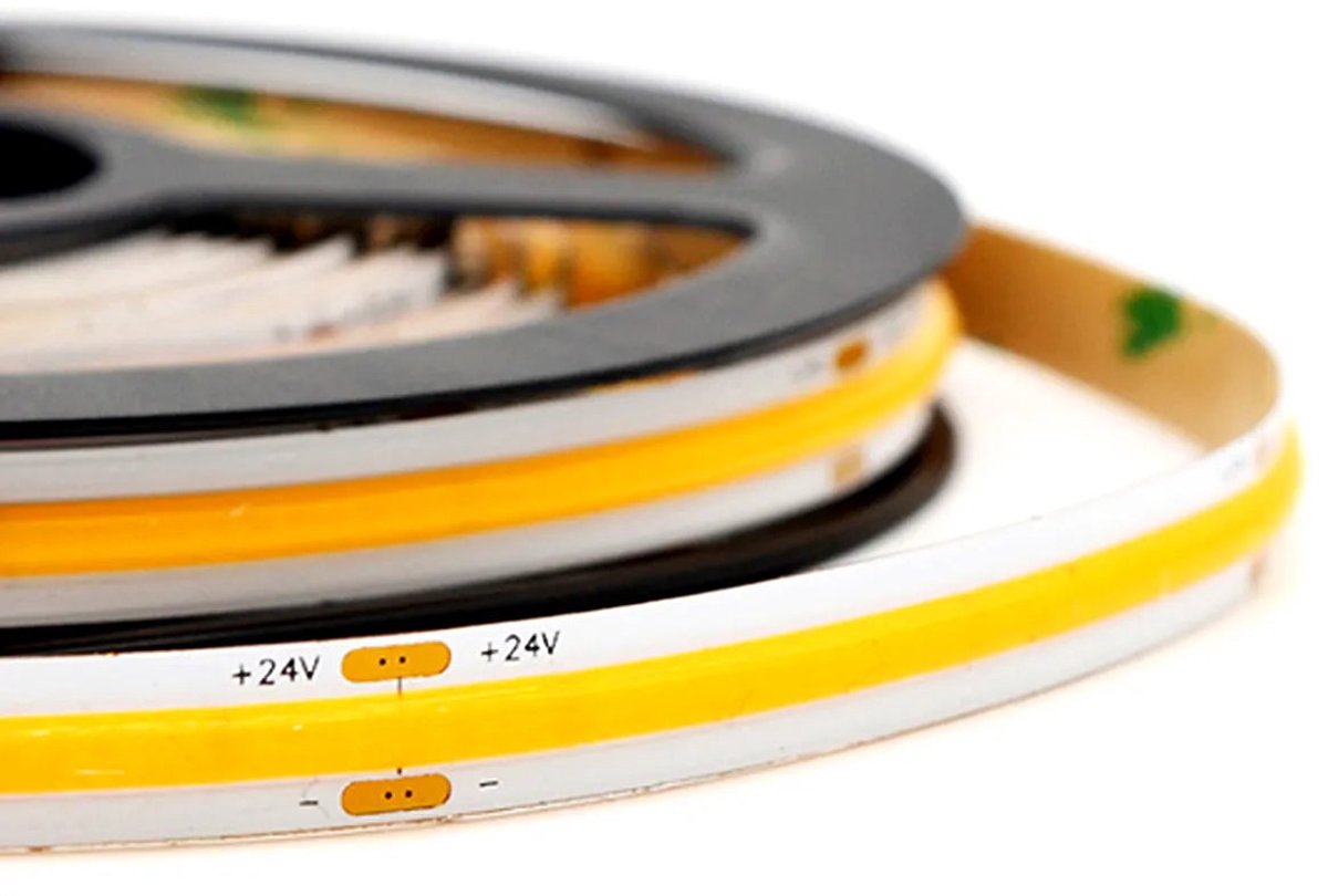 COB LED Strip 5 Meter - Egale Lichtlijn - 2200K Extra Warm Wit - 10W per Meter