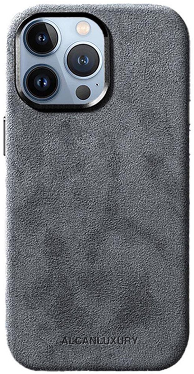 Alcanluxury Alcantara telefoonhoesje geschikt voor Apple iPhone 13 Pro - Nardo Grey