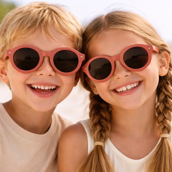 Kinderzonnebril - Rond - UV Bescherming - Flexibel - 0-6 Jaar - Bruin van Merkloos — afbeelding 2